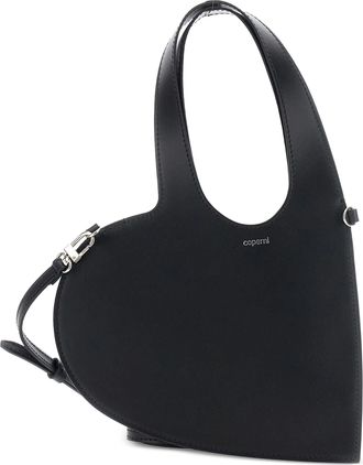 Coperni Black Mini Heart Removable-Strap Leather Tote Bag