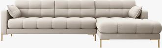 BLOOMINGLOFT Design Ecksofa Mamaia Strukturstoff Beige