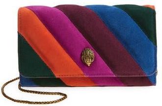 Kurt Geiger Extra Mini Soho Quilted Colorblock Suede Clutch in Purple Multi at Nordstrom Rack