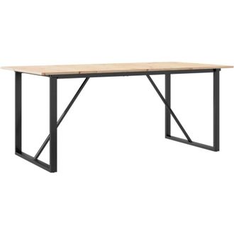 vidaXL Vidaxl - Mesa De Comedor Marco O Madera Maciza Pino Y Acero 180x90x75cm
