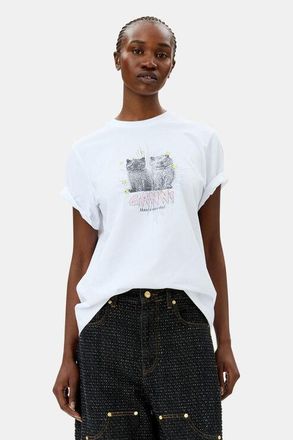 Ganni White Cotton T-Shirt from $113.00 - on Stylight