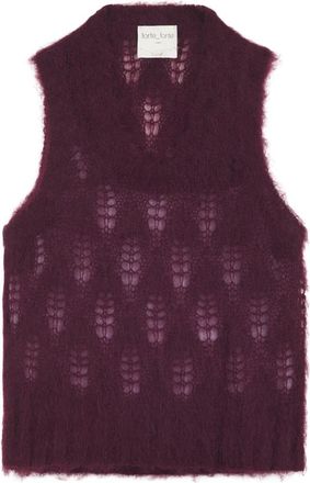 Forte_Forte Bordeaux Kantenvest - Dames - Bodywarmers - Rood - S - Jassen