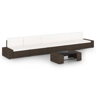 vidaXL Vidaxl - Juego De Muebles De Jard&iacute;n 6 Piezas Rat&aacute;n Sint&eacute;tico Marr&oacute;n