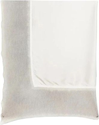 Avant Toi Bicolor Double Foulard Sjaal met Gerafelde Randen 110x 110 - Dames - Zijden sjaals - Veelkleurig - ONE Size - Accessoires