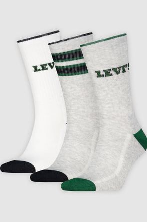 Levi's Calcetines deportivos de altura est&aacute;ndar Levis: paquete de 3 pares - Mujer - 35 - Multicolor / Grey/White