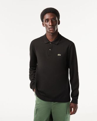 Lacoste Original L.12.12 Mens polo shirt long sleeve cotton - Black - Size X-Large