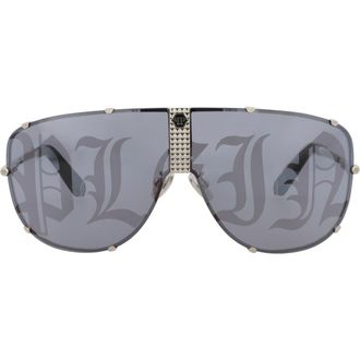 Philipp Plein 69mm Shield Sunglasses in Palladium Palladium Silver at Nordstrom Rack