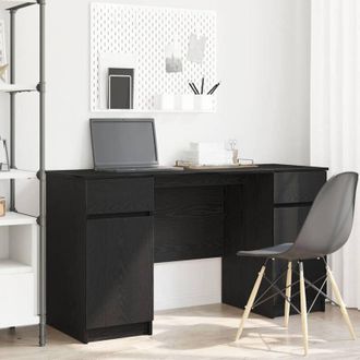 vidaXL Vidaxl - Scrivania Rovere nero 140 x 49 x 76 cm Legno multistrato