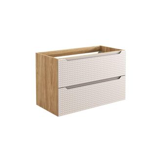 Petits Meubles Mueble bajo lavabo 90cm paneles de melamina y mdf beige y madera