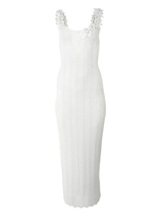 Carolina Herrera crocheted-straps sleeveless midi dress - women - Rayon/Nylon/Cotton - S - White