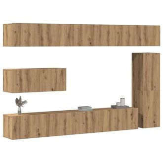 Berkfield Home 7 Piece TV Cabinet Set Wall-mounted Artisan Oak Engineered Wood