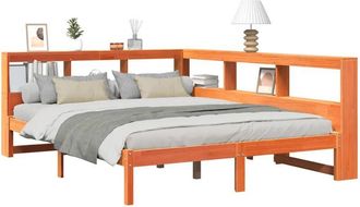 vidaXL Vidaxl - Bookcase Bed without Mattress Wax Brown 160x200 cm Solid Wood Pine