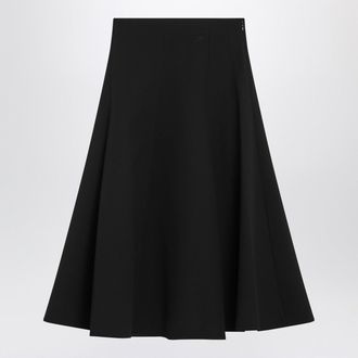 Jacquemus Black Flared Wool Skirt