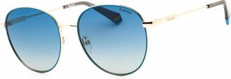 Polaroid Polarized Blue Shaded Round Unisex Sunglasses PLD 6215/S/X 0LKS/Z7 56