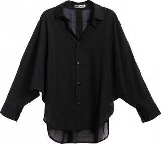Issey Miyake Womens Pleats Please Sheer Wool Shirt In Black