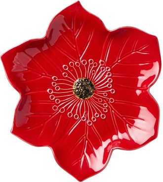 Certified International Festive Blooms Set Of 4 Poinsettia Plates