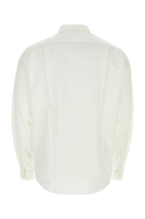 Junya Watanabe Mens White Poplin Junya Watanabe X Maison Kitsune Shirt Exterior: Cotton Camicie