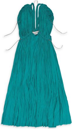 Lanvin AQUAMARINE LONG PLEATED DRESS