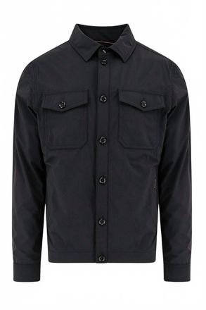 Moorer Mens Collared Shirt Jacket In Nero