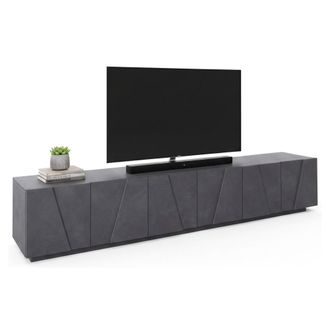 Dmora Dmora - Mueble De Televisi&oacute;n Dgil, Aparador Bajo Para Sal&oacute;n, Base Soporte Tv, 100% Made In Italy, Cm 244x44h46, Pizarra