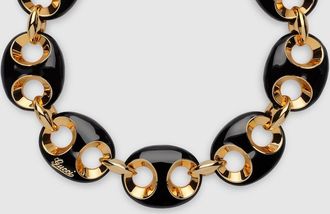 Gucci Marina Chain Enamel Necklace, Gold-toned metal, Gold-toned metal
