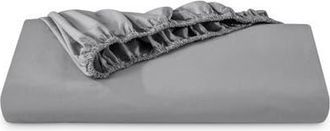 Bare Home 100% Organic Cotton Percale Cooling Fitted Sheet in Light Grey at Nordstrom, Size Twin X-Long