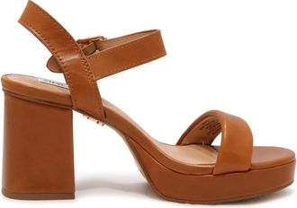 Steve Madden Freefall Cognac Sandal - Dames - Sandalen met hakken - Bruin - 37 1/2 EU - Schoenen