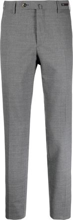 Pantaloni Torino logo-patch tailored suit trousers - men - Virgin Wool/Spandex/Elastane - 52 - Grey