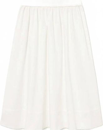 Sita Murt/ Womens Mixed Poplin And Knit Skirt In Chalk