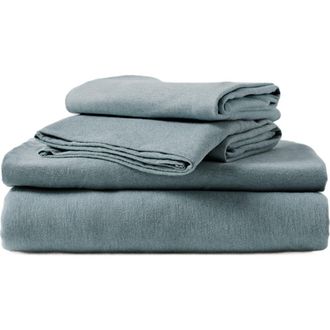 Pact Organic Cotton Organic Favorite Tee Jersey Sheet Set in Smoke Heather at Nordstrom, Size Twin X-Long