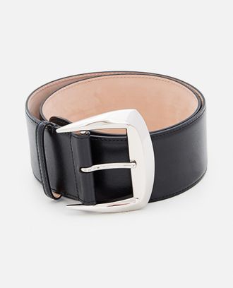 Alexander McQueen Black LEATHER WAIST BUCKLE BELT