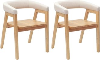 vidaXL Sillas De Comedor 2 Uds. Madera De Caucho S&oacute;lido Natural Vidaxl