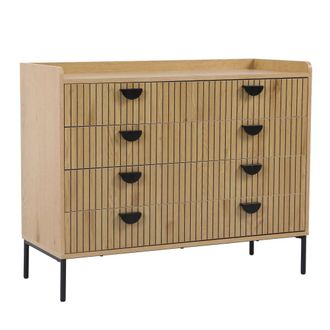 Oviala C&oacute;moda con 5 cajones en mdf con decoraci&oacute;n de melamina de madera