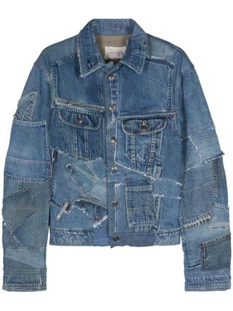 Greg Lauren Gerafeld denim jack - Blauw