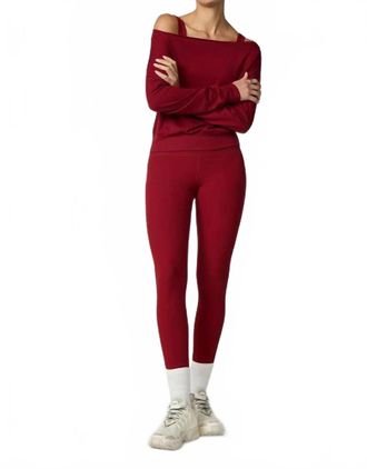 MPG Sport Ribbed Leggings In Merlot