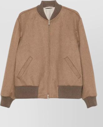 Lardini wool zip-up bomber jacket