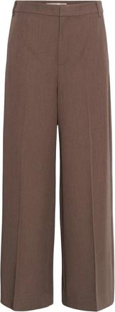 Inwear Quitiw Wide Pant - Dames - Wijde Broeken - Bruin - XS - Leer - Broeken