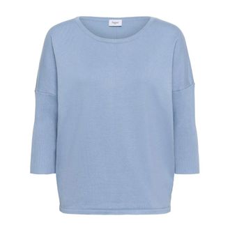 Saint Tropez Rondgebreide trui - Dames - Truien - Blauw - Maat: L