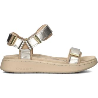 Woden Schoenen, Dames, Geel, 42 EU, Gouden Line Heritage Damessandalen