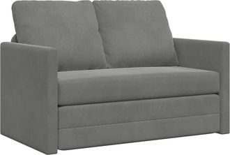 vidaXL Sof&aacute; Cama De Suelo 2 En 1 Terciopelo Gris Oscuro 122x204x55 Cm Vidaxl