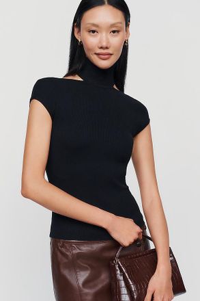 Anthropologie Maeve Cutout Mock Neck Sweater