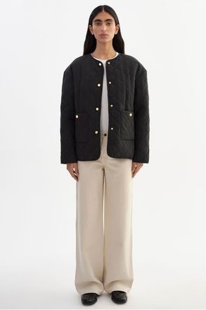 LaMarque Hera | Quilted Collarless Jacket in Black at Nordstrom, Size Xx-Small