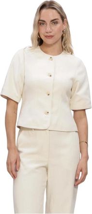 Modstr&ouml;m Jassen, Dames, Beige, M, Polyester, Vesmd Blazer