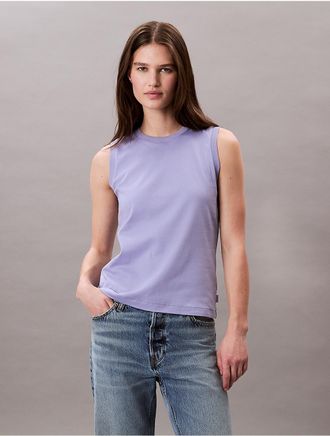 Calvin Klein Womens Liquid Cotton Tank Top - Purple - XS