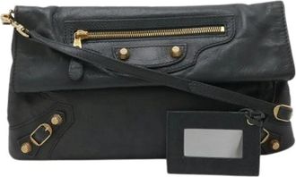 Balenciaga Pre-owned Giant Clutch Tas - Dames - Vintage Schoudertas - Grijs - ONE Size - Leer - Vintage