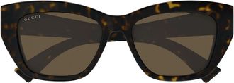 Gucci Oversized Vierkante Cat-Eye Zonnebril - Dames - Zonnebrillen - Bruin - 55 MM - Accessoires