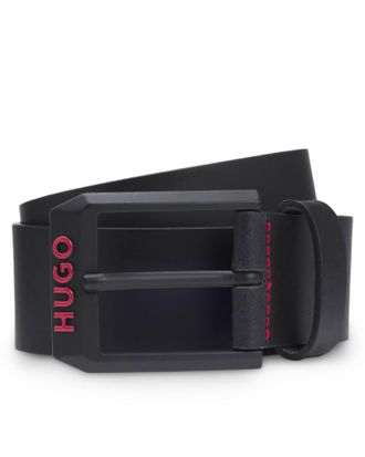 HUGO BOSS Mens Gelio B Belt in Black Leather - Size 34 (Waist)