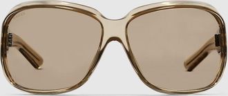 Gucci Square Frame Sunglasses, Beige