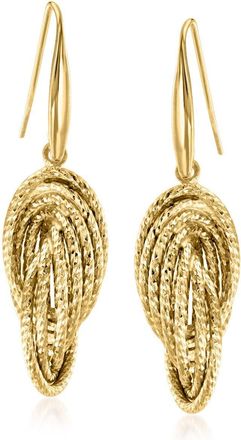 Ross-Simons Italian 18kt Gold Over Sterling Twisted Drop Earrings