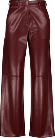 Max Mara Sospiro Leren Broek - Dames - Broeken - Rood - Maat: S Leer